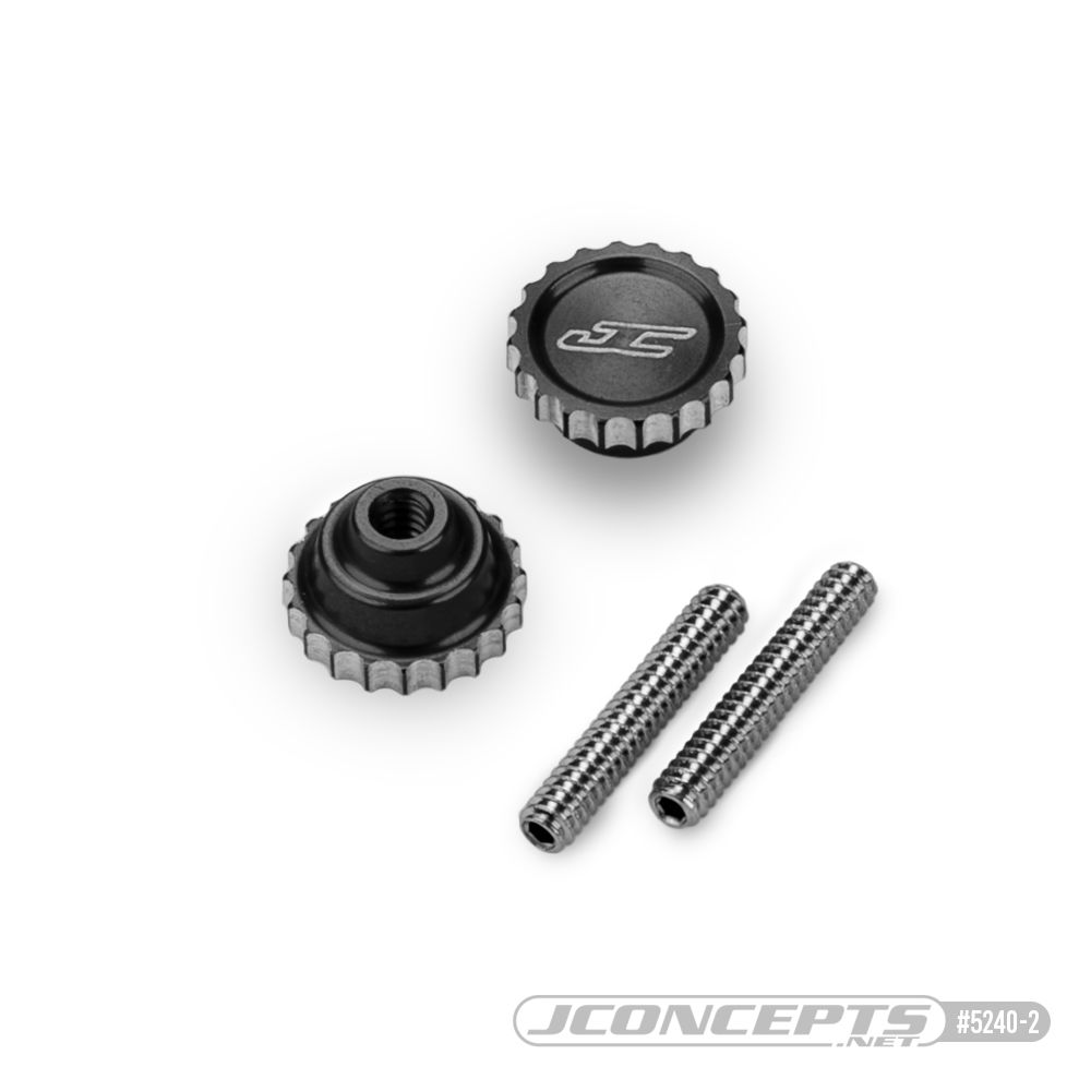 JConcepts – 4-40 future thumb nut w/ set screw, 2pc - black