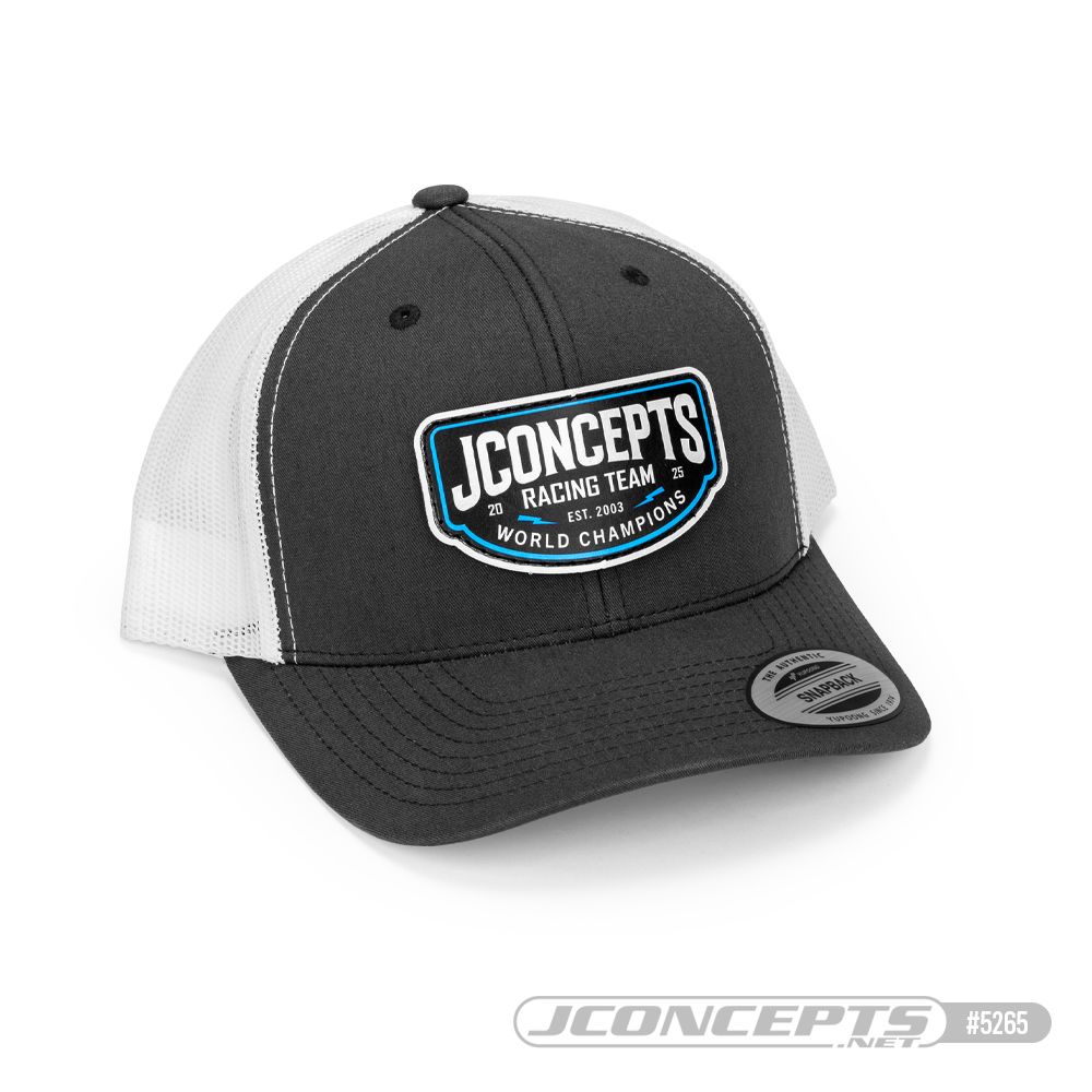 JConcepts - 2025 hat - round bill, mesh, snapback - White/Gray