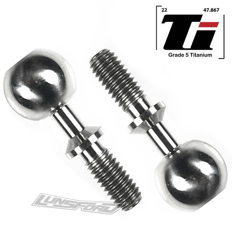 Lunsford Titanium Pillow Balls for Arrma 1/8 Vehicles, Upper or Lower