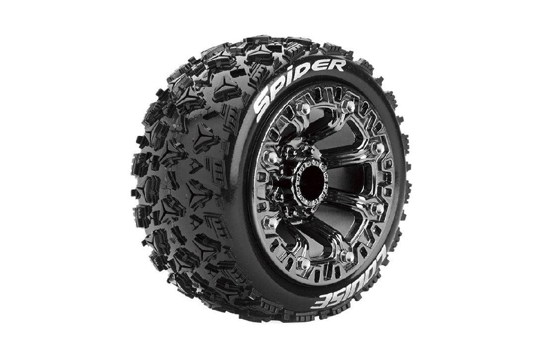 Louise R/C ST-Spider 2.2"-12mm Hex Black/Chrome (Front/Rear)(2) - Click Image to Close