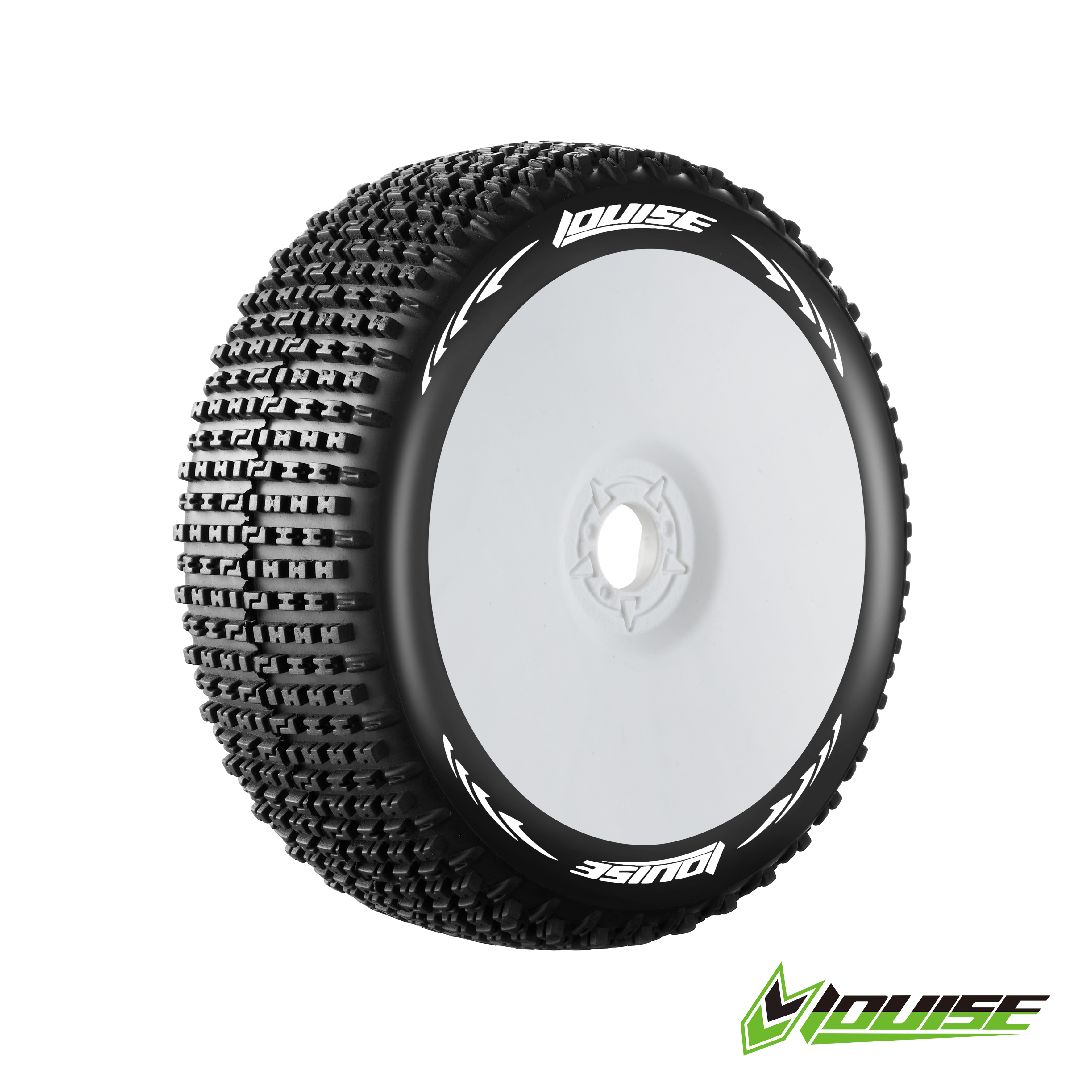 Louise R/C B-Gallop 1/8 Buggy on White Wheels (front/rear) (2) Louise R/C B-Gallop 1/8 Buggy on White Wheels (front/rear) (2)