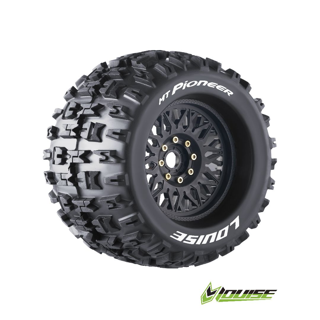 Louise R/C MT-Pioneer 3.8" Removable Hex Black Whls 6.7" OD(2)