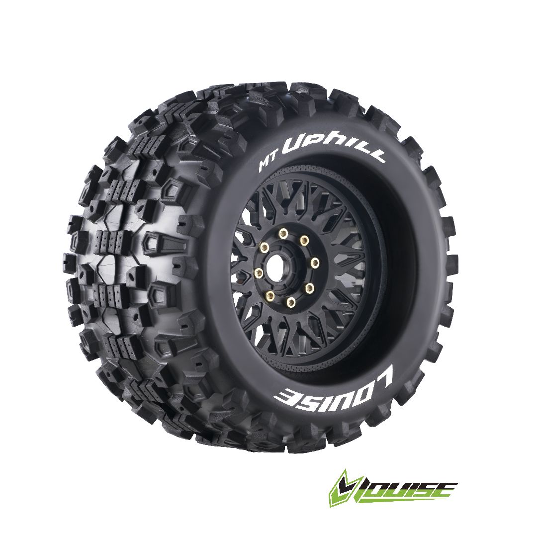 Louise R/C MT-Uphill 3.8" Removable Hex Black Whls 6.7" OD(2)