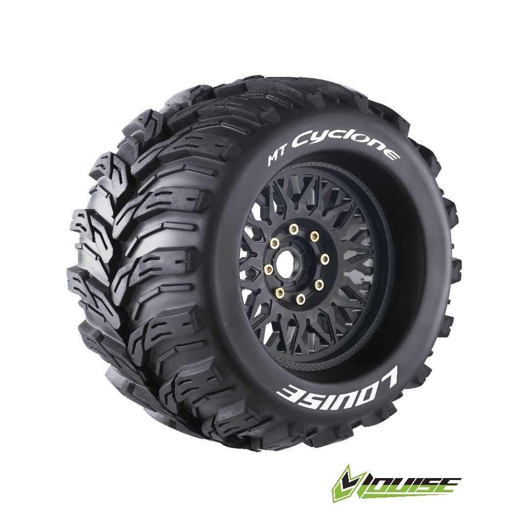 Louise R/C MT-Cyclone 3.8" Removable Hex Black Whls 6.7" OD(2)