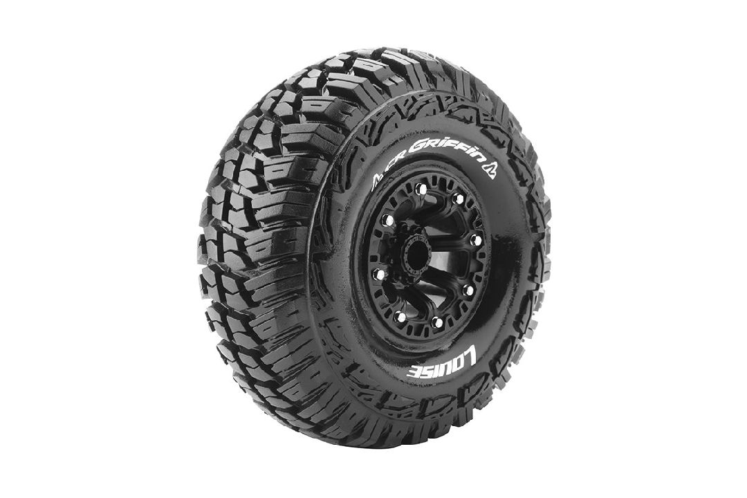 Louise R/C CR-Griffin 2.2"-12mm Hex on Black Wheels 5.9" OD (2) - Click Image to Close