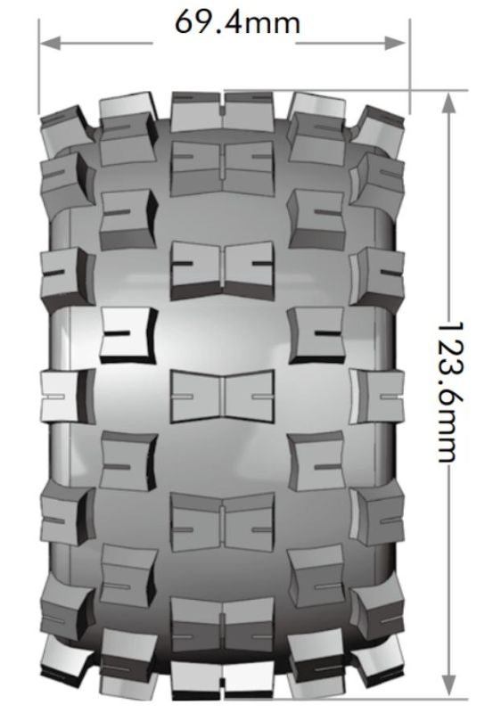 Louise R/C MT-Mcross 2.8" Removable Hex Black Whls 4.9" OD(2) - Click Image to Close