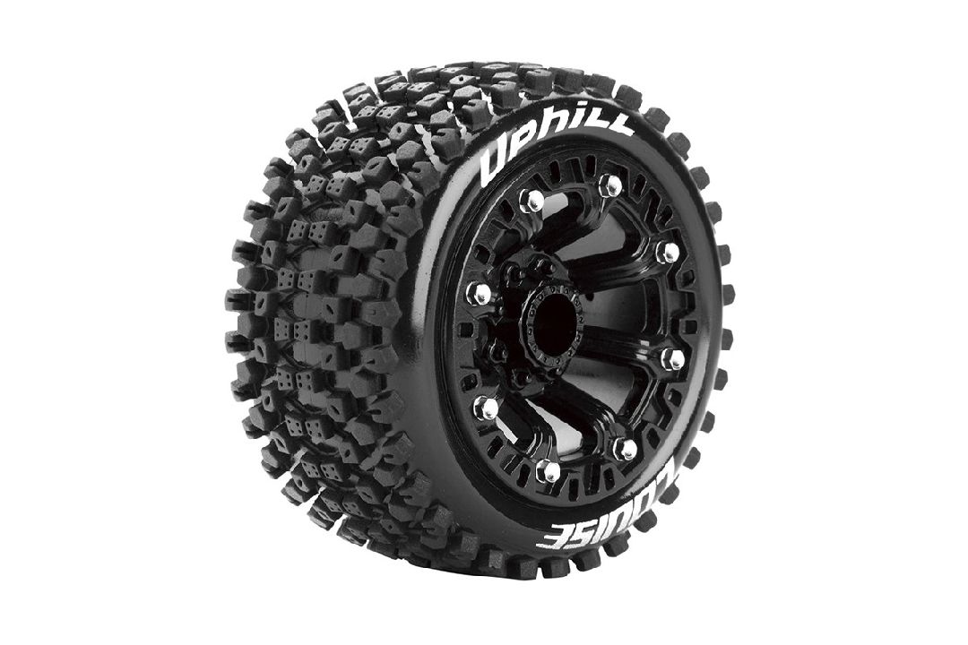 Louise R/C ST-Uphill 2.2"-12mm Hex Black Wheels (Front/Rear)(2) - Click Image to Close