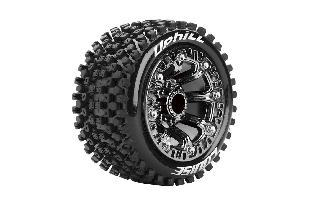 Louise R/C ST-Uphill 2.2"-12mm Hex Black/Chrome (Front/Rear)(2) - Click Image to Close