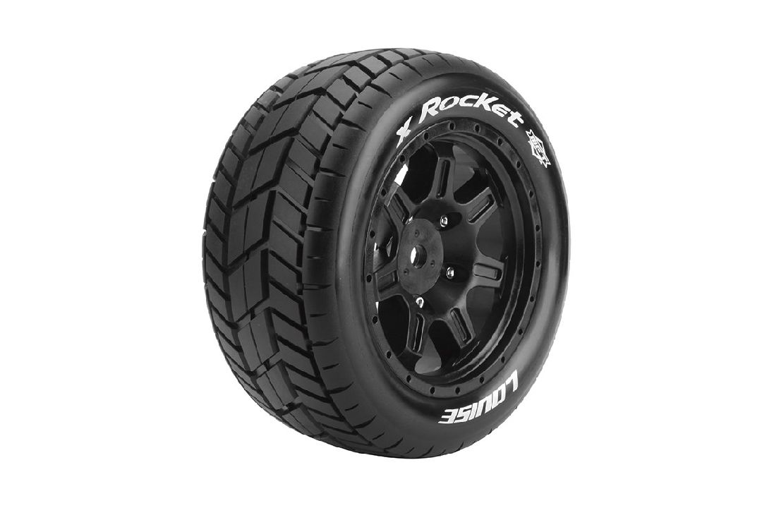Louise R/C X-Rocket 4.3" Black Wheels (For X-Maxx)(2) - Click Image to Close