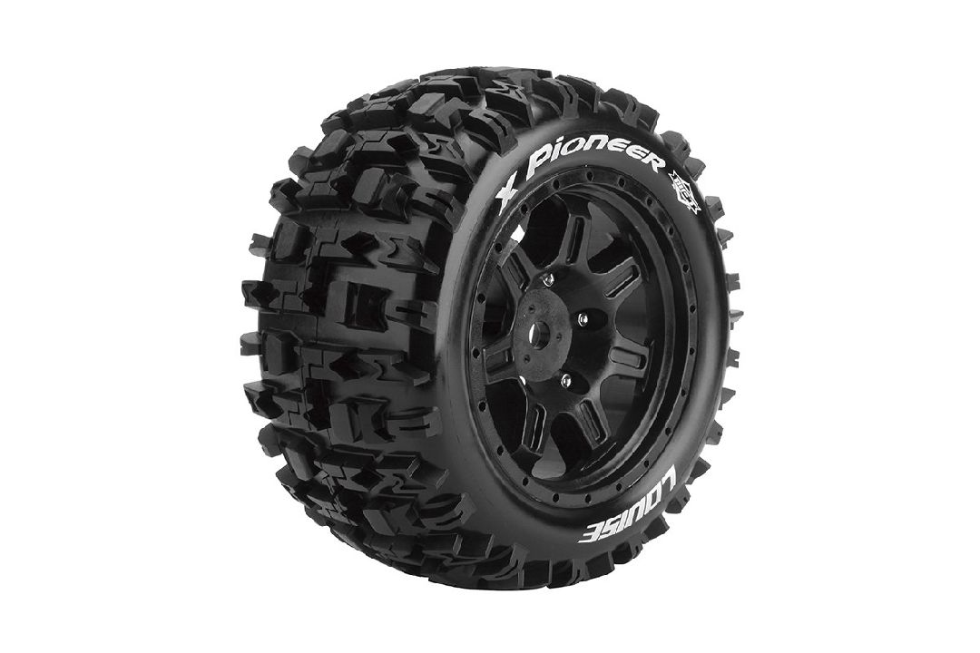 Louise R/C X-Pioneer 4.3" Black Wheels (For X-Maxx)(2) - Click Image to Close