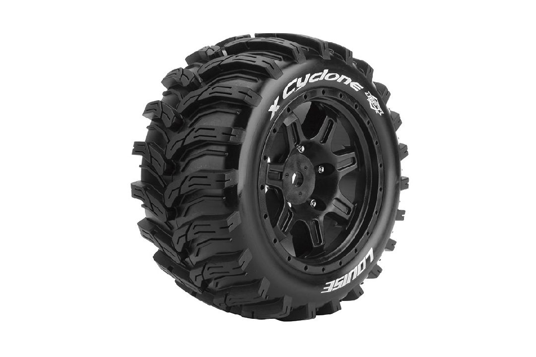 Louise R/C X-Cyclone 4.3" Black Wheels (For X-Maxx)(2) - Click Image to Close