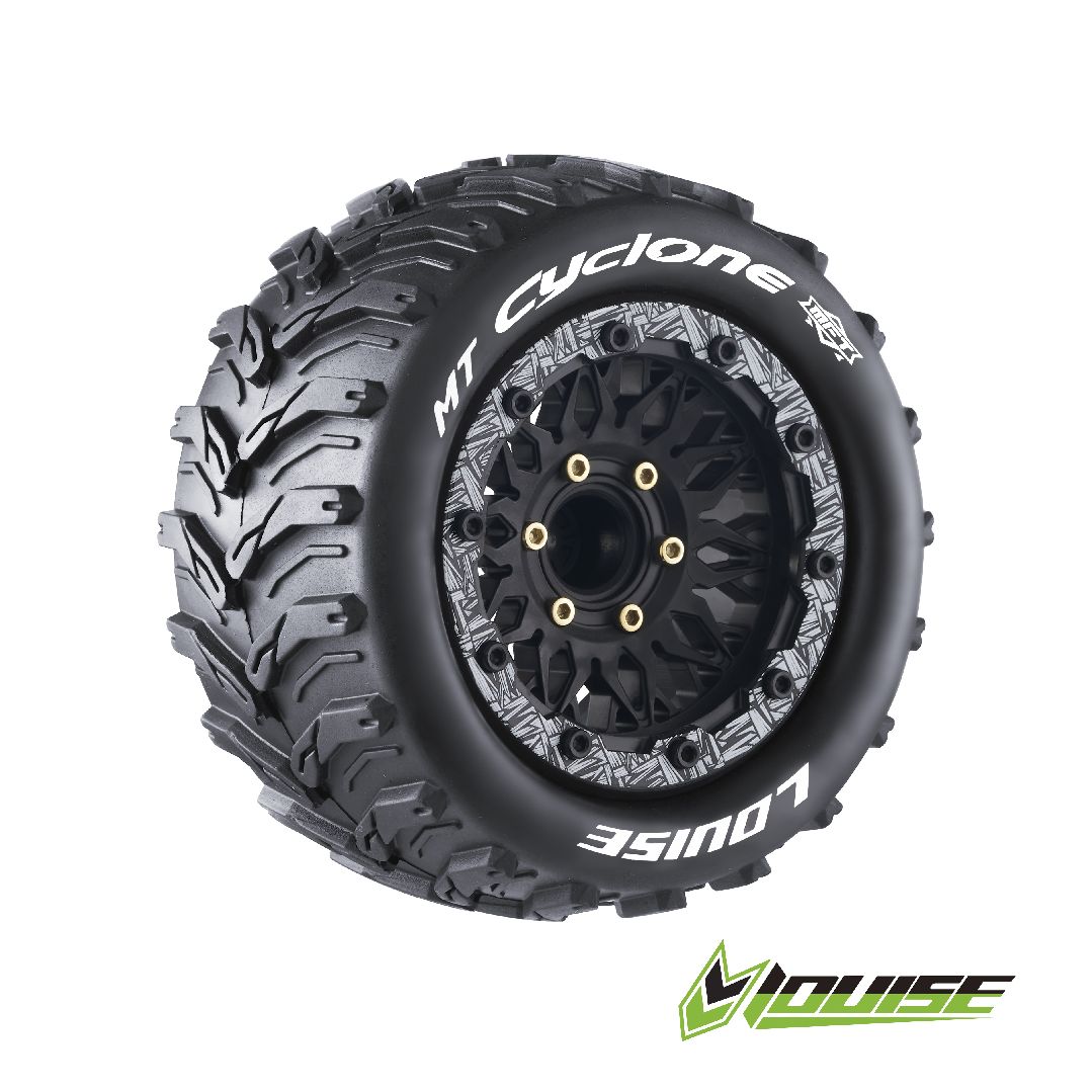 Louise R/C MT-Cyclone 2.8" Removable Hex Black Whls 5.4" OD(2)