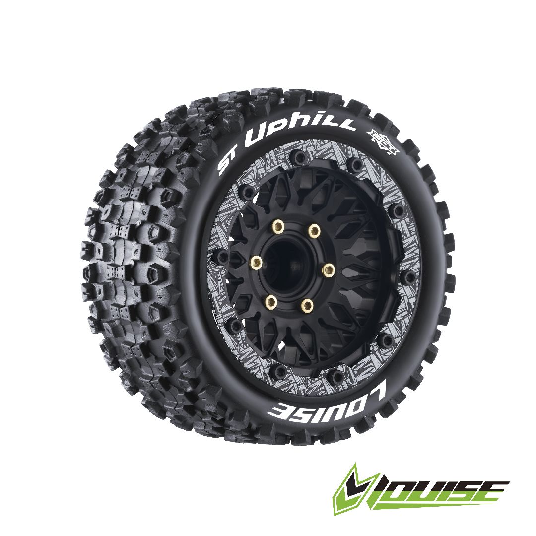 Louise R/C ST-Uphill 2.8" Removable Hex Black Whls 4.8" OD(2) - Click Image to Close