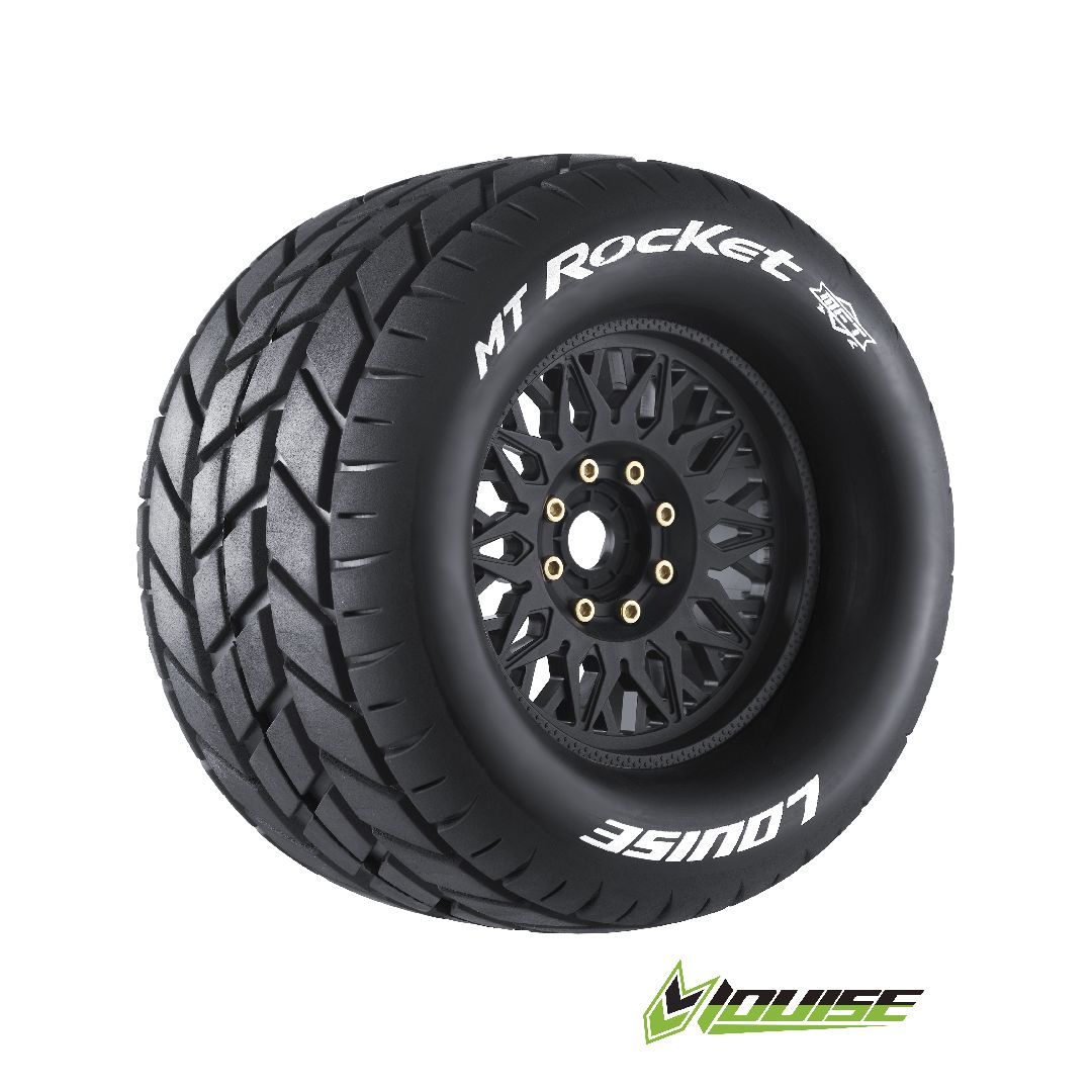 Louise R/C MT-Rocket 3.8" Removable Hex Black Whls 6.5" OD(2)