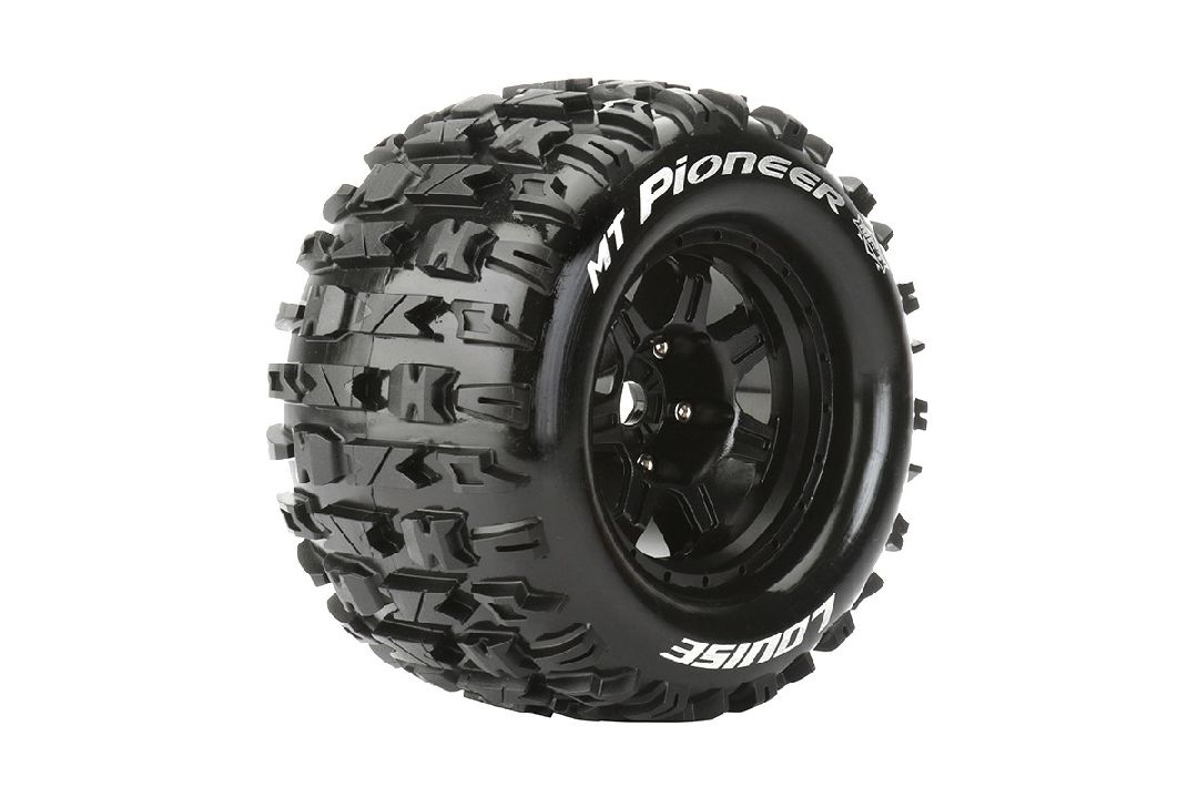 Louise R/C MT-Pioneer 3.8"-1/2" Offset,17mm Hex Black Wheels(2) - Click Image to Close