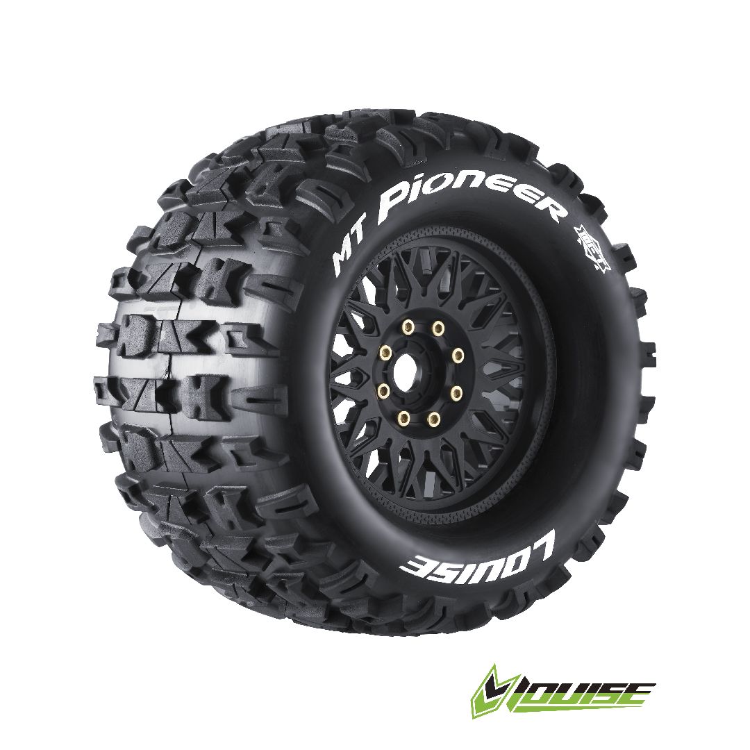 Louise R/C MT-Pioneer 3.8" Removable Hex Black Whls 6.7" OD(2)