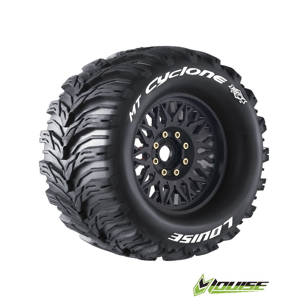 Louise R/C MT-Cyclone 3.8" Removable Hex Black Whls 6.7" OD(2)