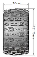 Louise R/C ST-Pioneer 3.8"-1/2" Offset, Blk/Chrm Whl 6.4" OD (2)