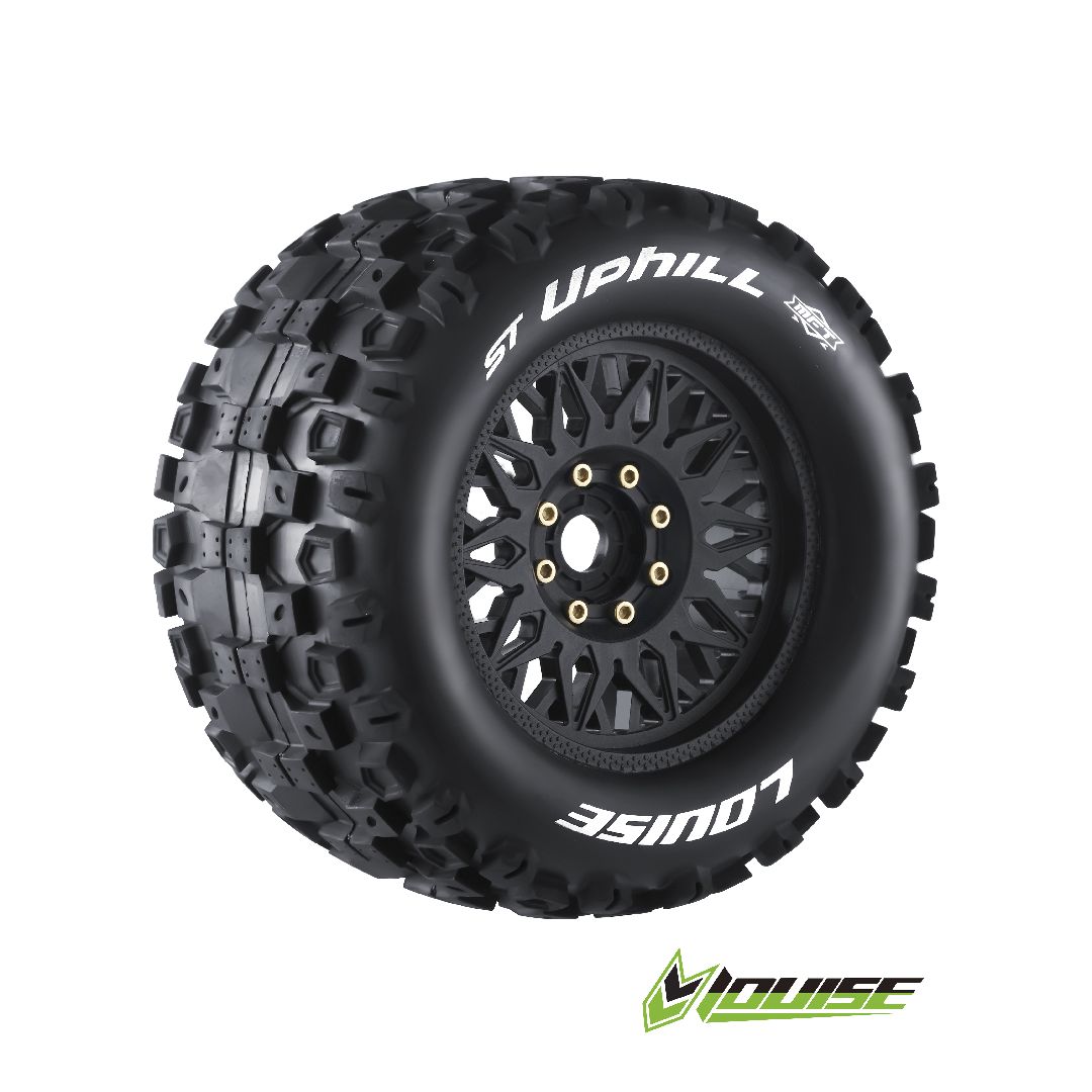 Louise R/C ST-Uphill 3.8" Removable Hex Black Whls 6.4" OD(2)