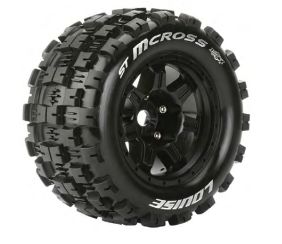 Louise R/C ST-Mcross 3.8"-1/2" Offset,17mm Hex Black Wheels(2) - Click Image to Close