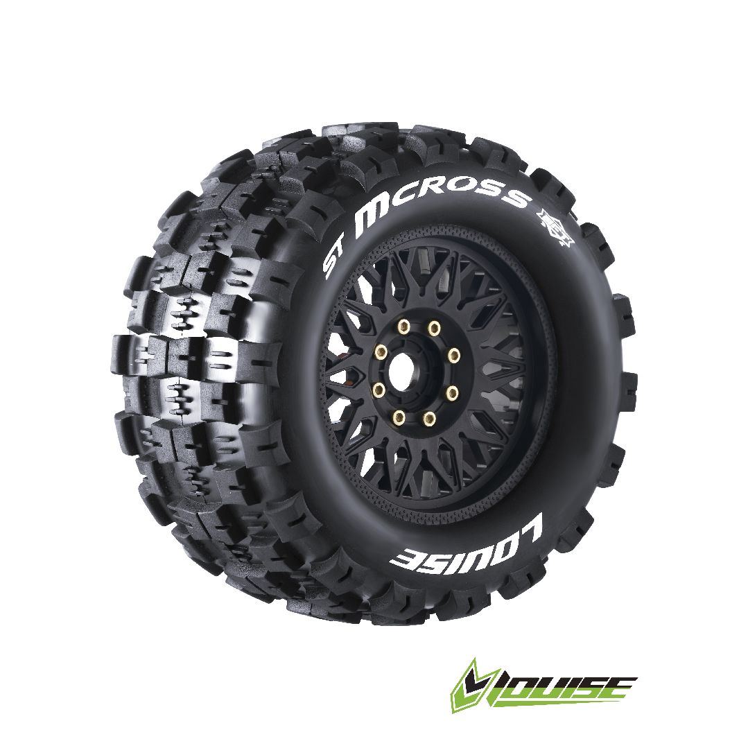 Louise R/C ST-Mcross 3.8" Removable Hex Black Whls 6.3" OD(2)