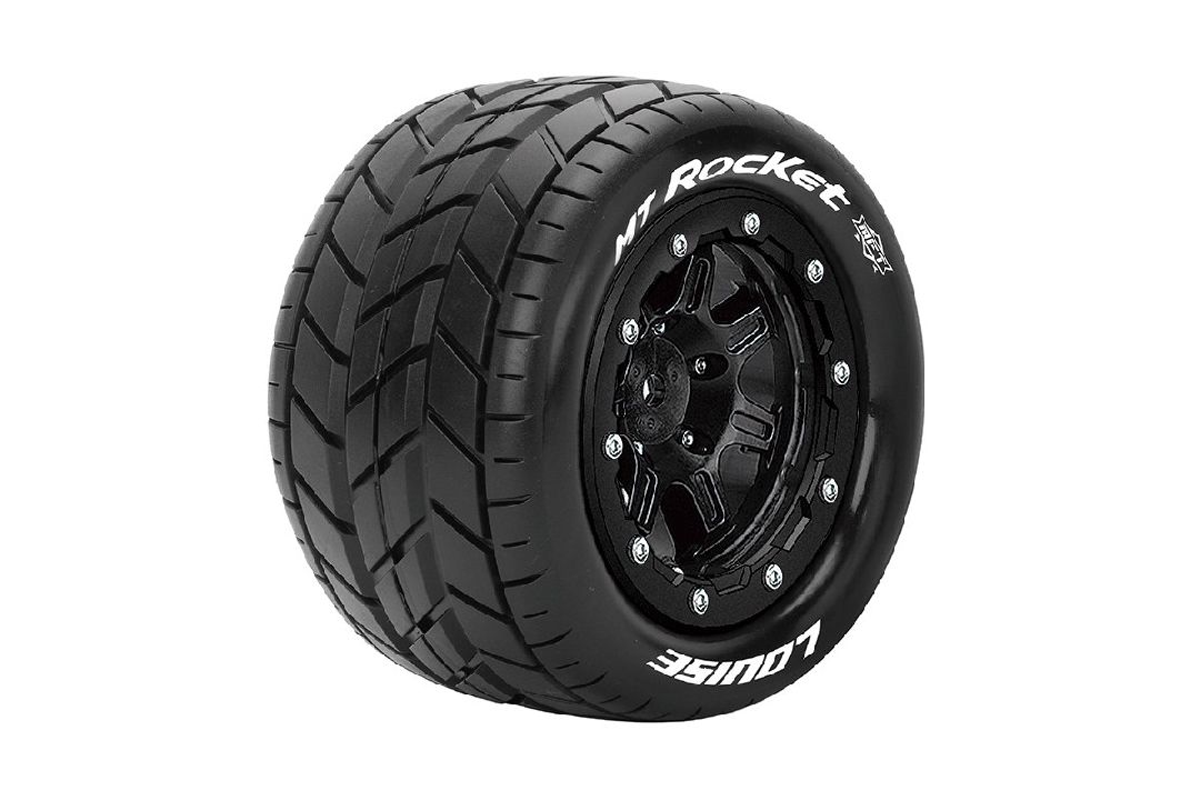 Louise R/C MT-Rocket on Black Wheels (2) for Traxxas Maxx - Click Image to Close