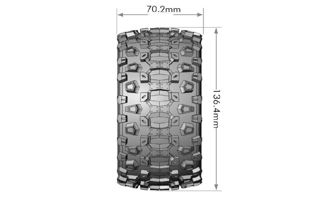 Louise R/C MT-Uphill on Black/Chrome Wheels (2) for Traxxas Max - Click Image to Close