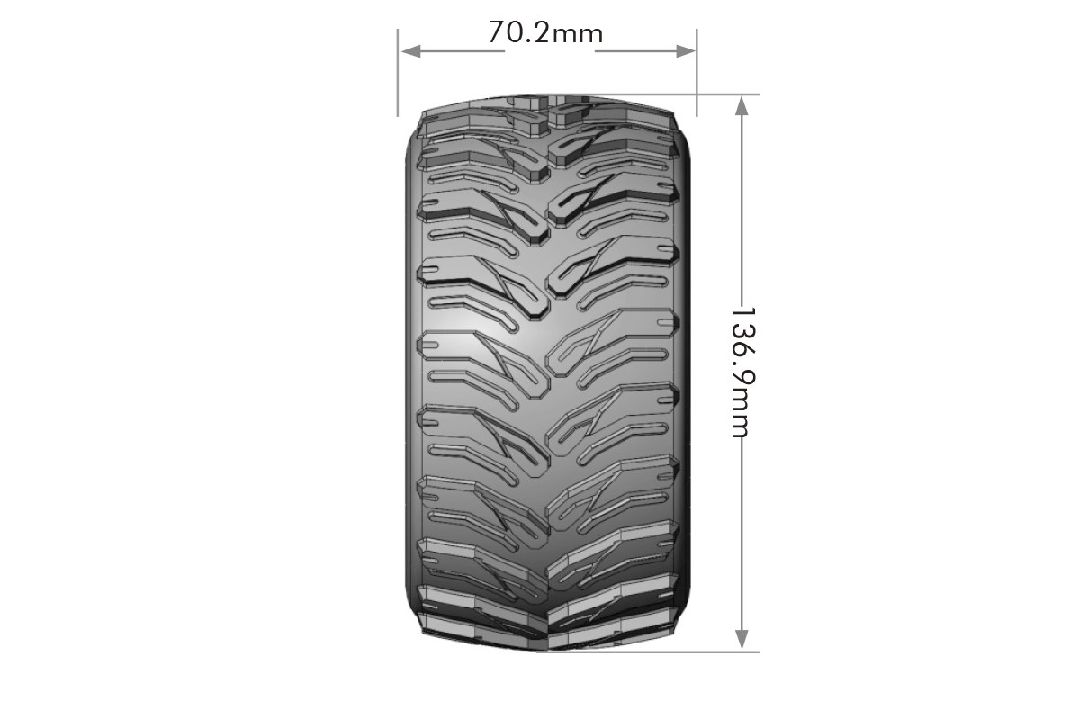 Louise R/C MT-Cyclone on Black/Chrome Wheels(2) for Traxxas Maxx - Click Image to Close