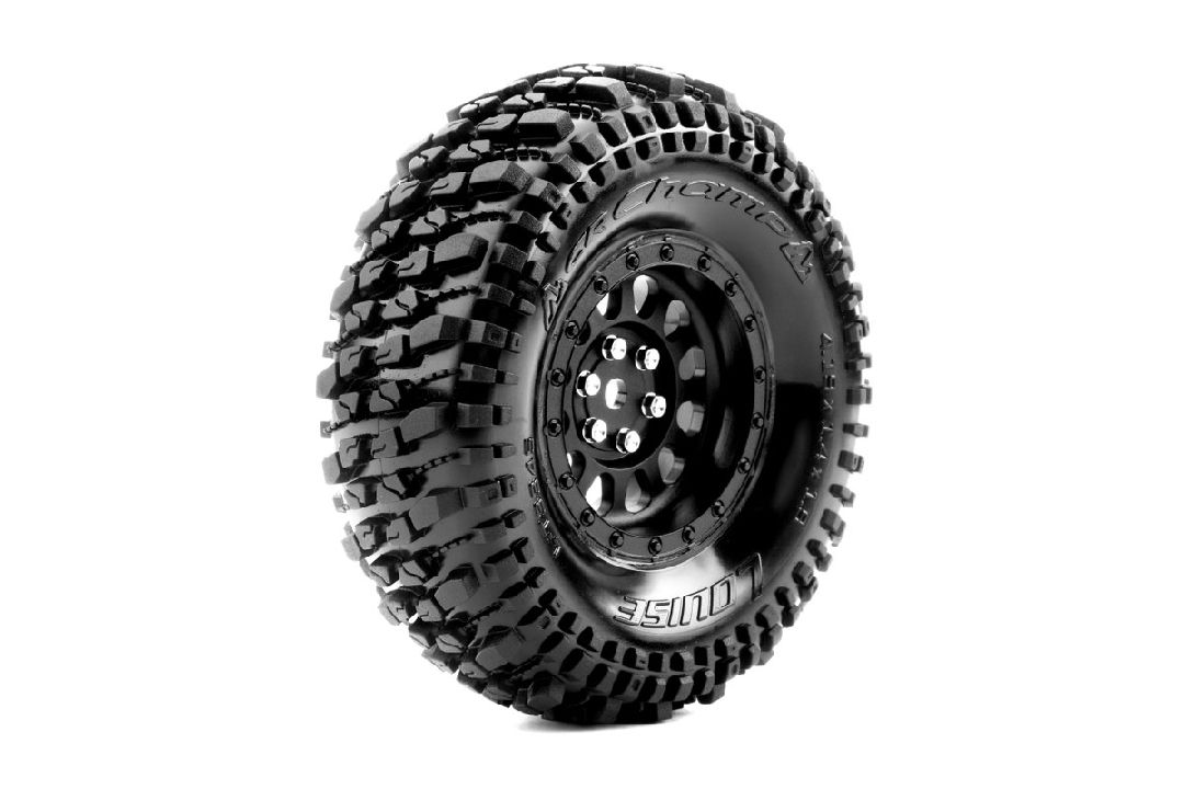 Louise R/C CR-Champ 1.9" 12mm Hex on Black Wheels, 4.2" OD (2) - Click Image to Close