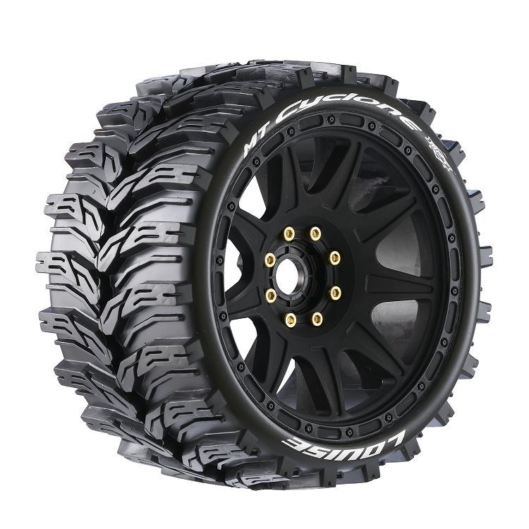 Louise R/C MT-Cyclone Speed 4.3" on Rem Hex Black Wheels (2) - Click Image to Close