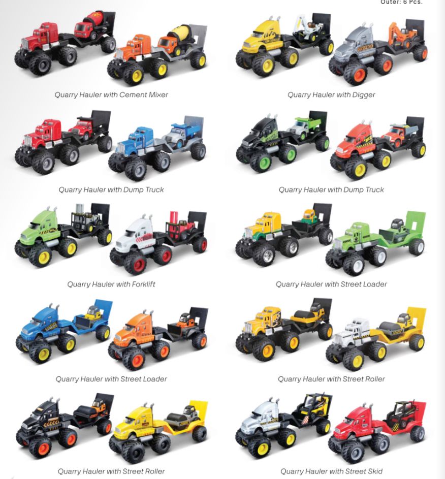 Maisto Builder Zone Quarry Haulers (6 Pack)