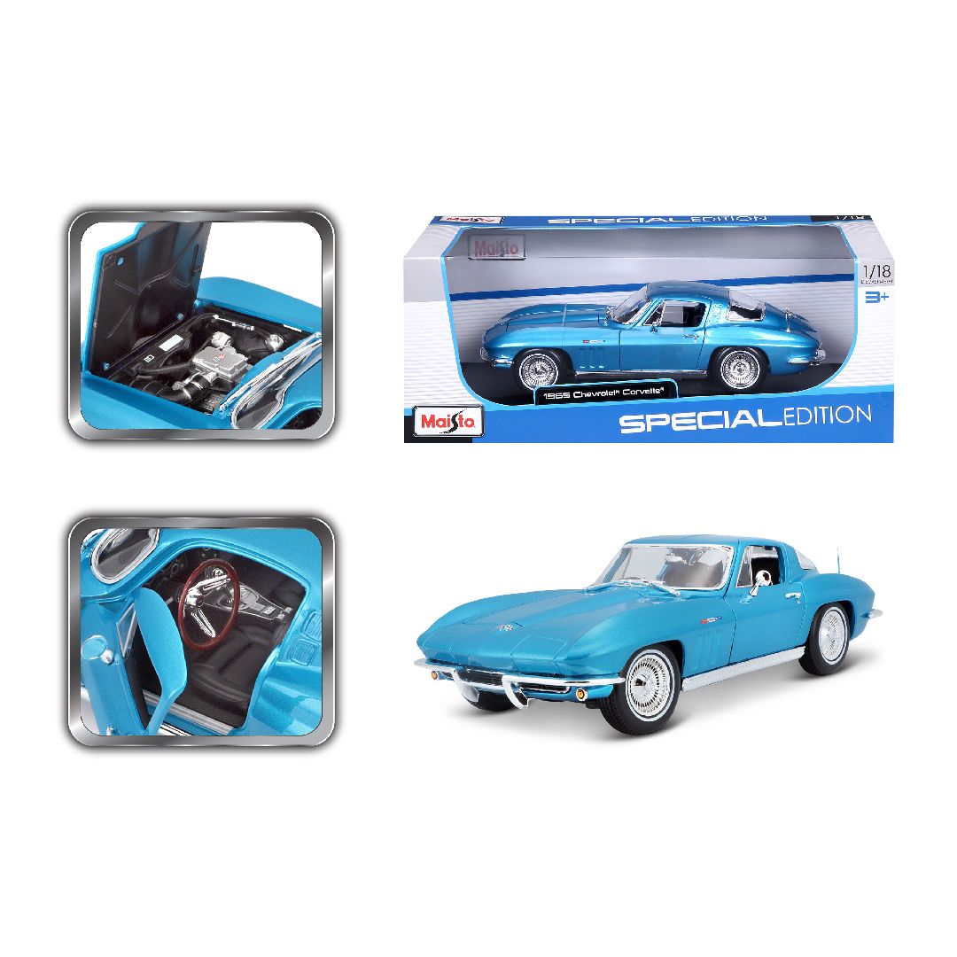 Maisto 1/18 SE 1965 Chevrolet Corvette (Metallic Light Blue)