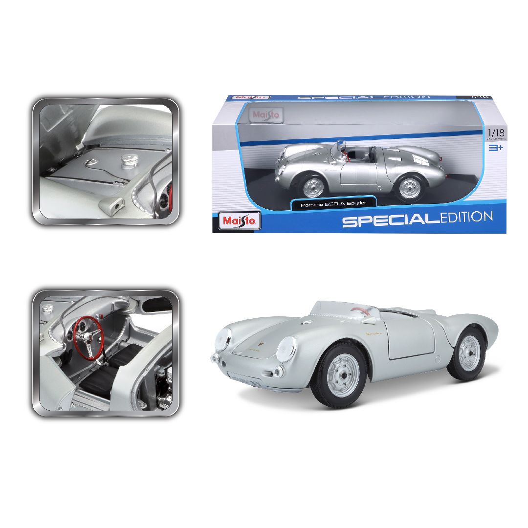 Maisto 1/18 SE 1956 Porsche 550A Spyder (Silver)