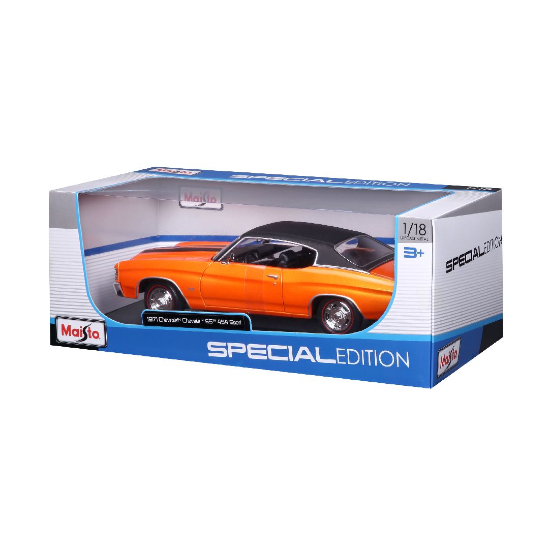 Maisto 1/18 SE 1971 Chevrolet Chevelle SS 454 Cpe (Orange)