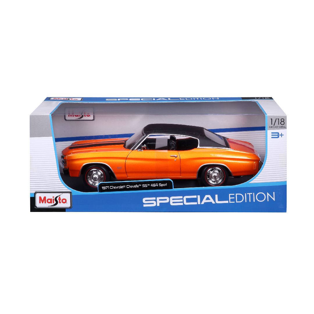 Maisto 1/18 SE 1971 Chevrolet Chevelle SS 454 Cpe (Orange)