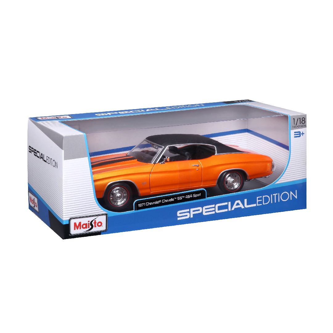 Maisto 1/18 SE 1971 Chevrolet Chevelle SS 454 Cpe (Orange)