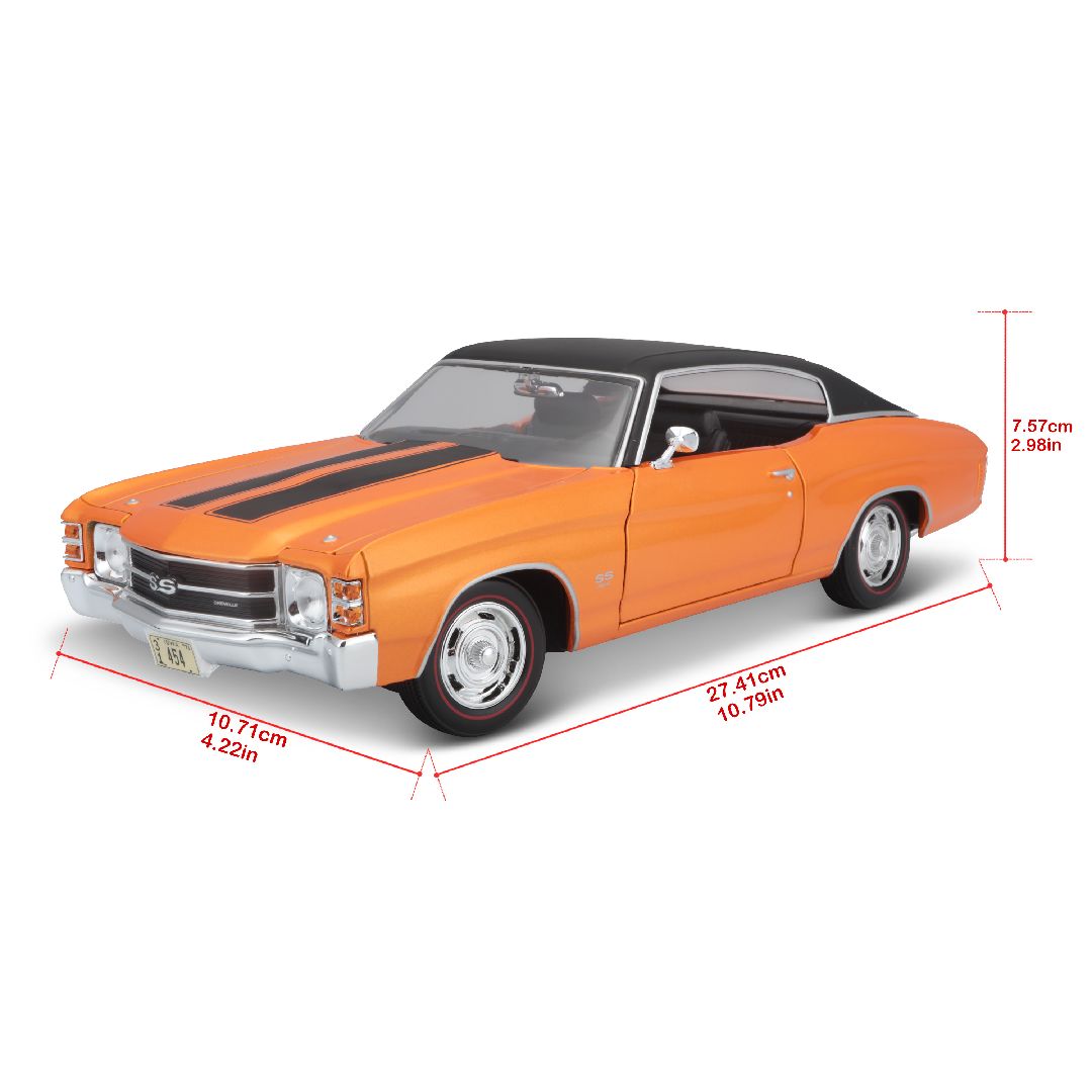 Maisto 1/18 SE 1971 Chevrolet Chevelle SS 454 Cpe (Orange)