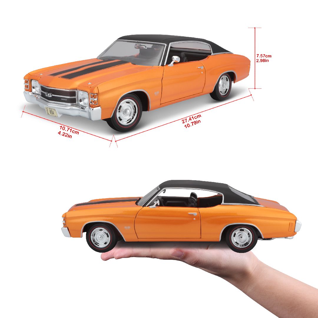 Maisto 1/18 SE 1971 Chevrolet Chevelle SS 454 Cpe (Orange)