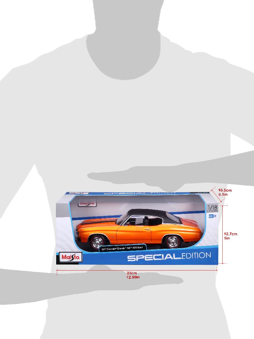 Maisto 1/18 SE 1971 Chevrolet Chevelle SS 454 Cpe (Orange)