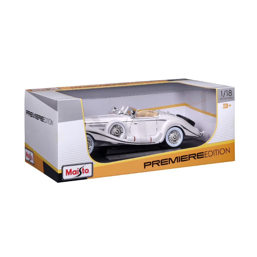 Maisto 1/18 PE 1936 M-B 500 K Typ Specialroadster (White)