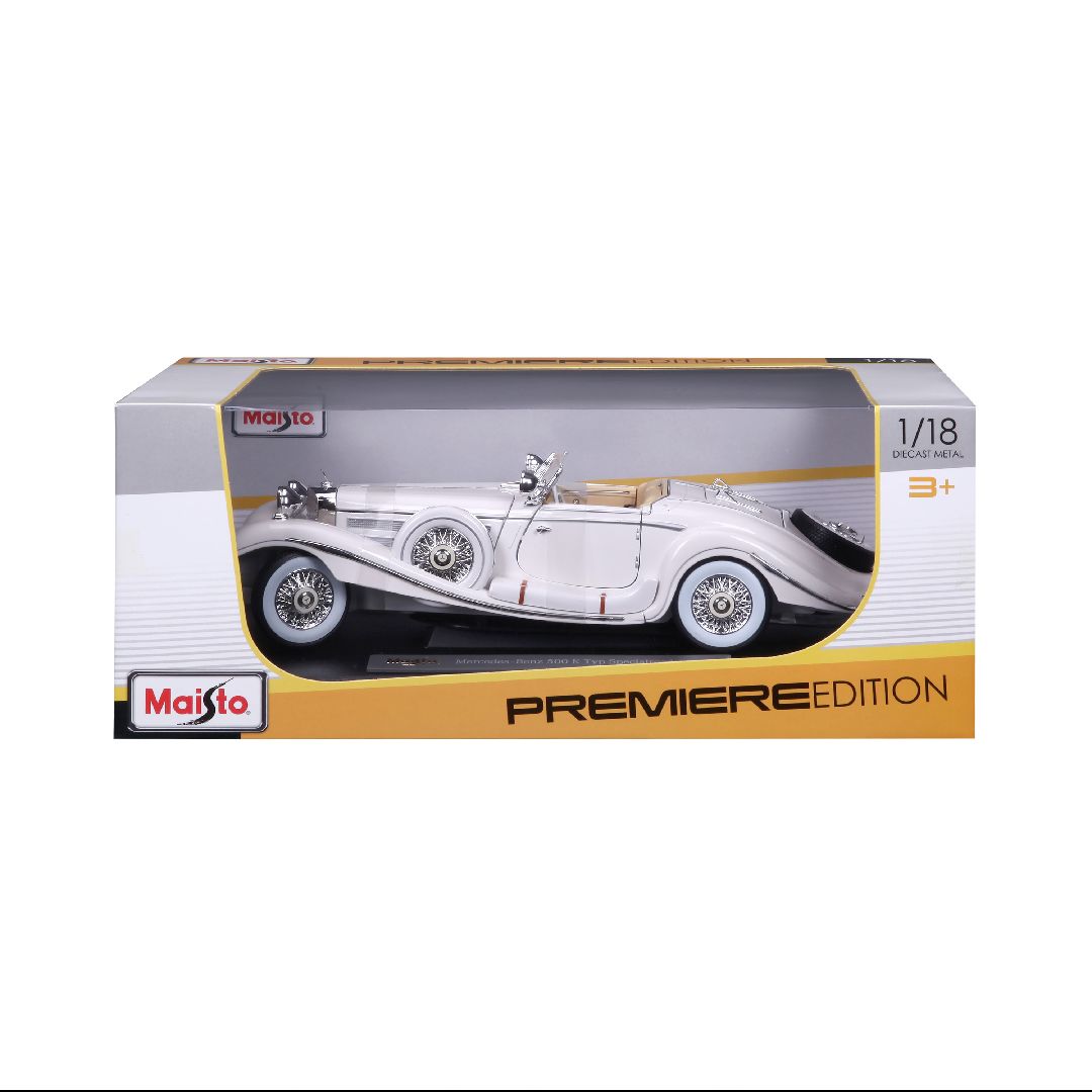 Maisto 1/18 PE 1936 M-B 500 K Typ Specialroadster (White)