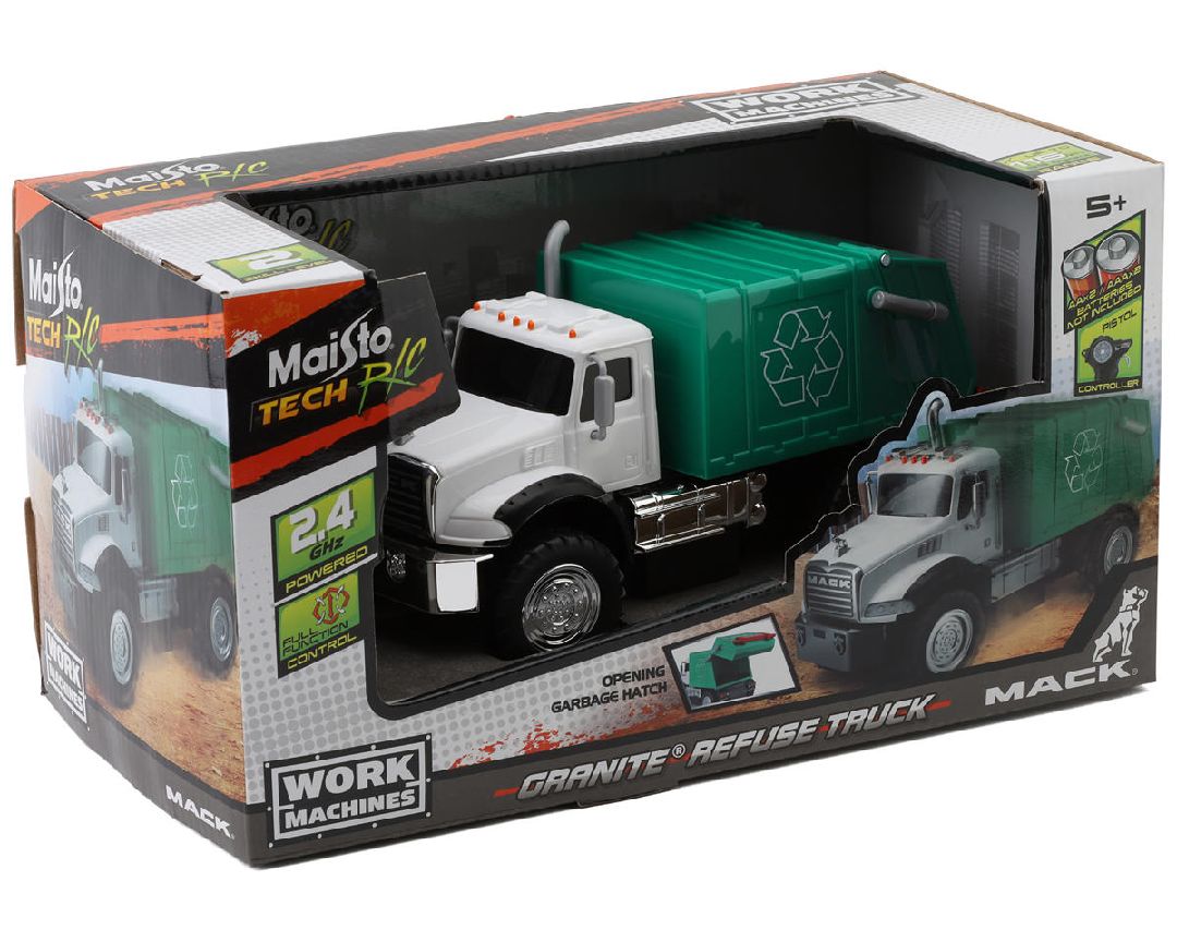 Maisto R/C Work Machines MACK Refuse Truck - White/Green