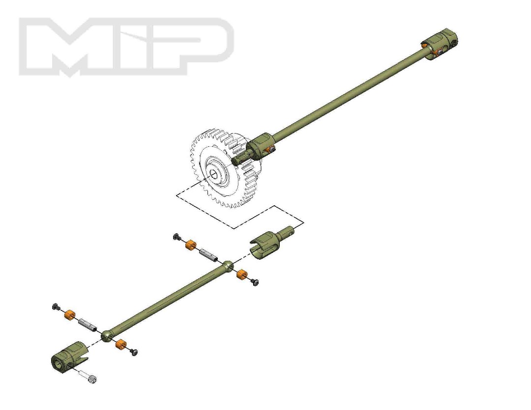 MIP Pucks, Center Drive Kit, Losi Tenacity DB/ SCT/ T