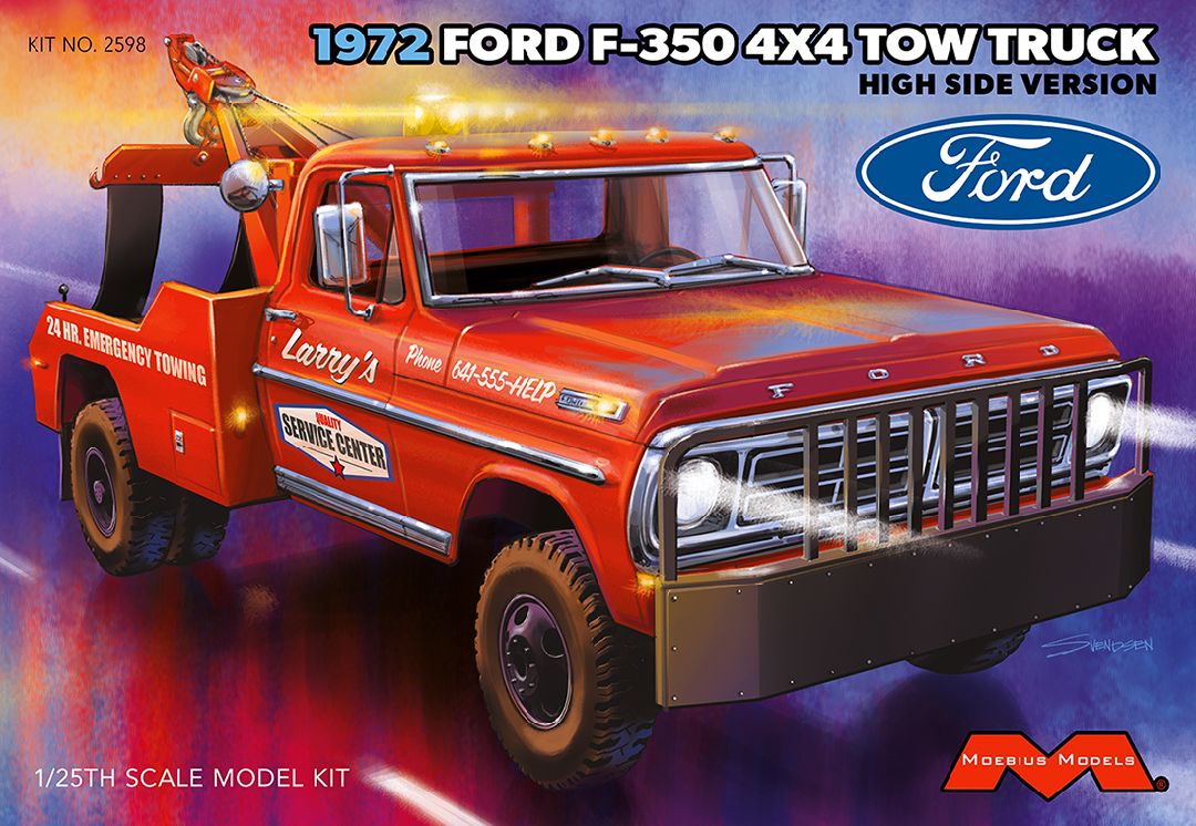 Moebius 1972 Ford F-350 Wrecker 4x4 High Side 1/25 Model Kit [MOE2598 ...