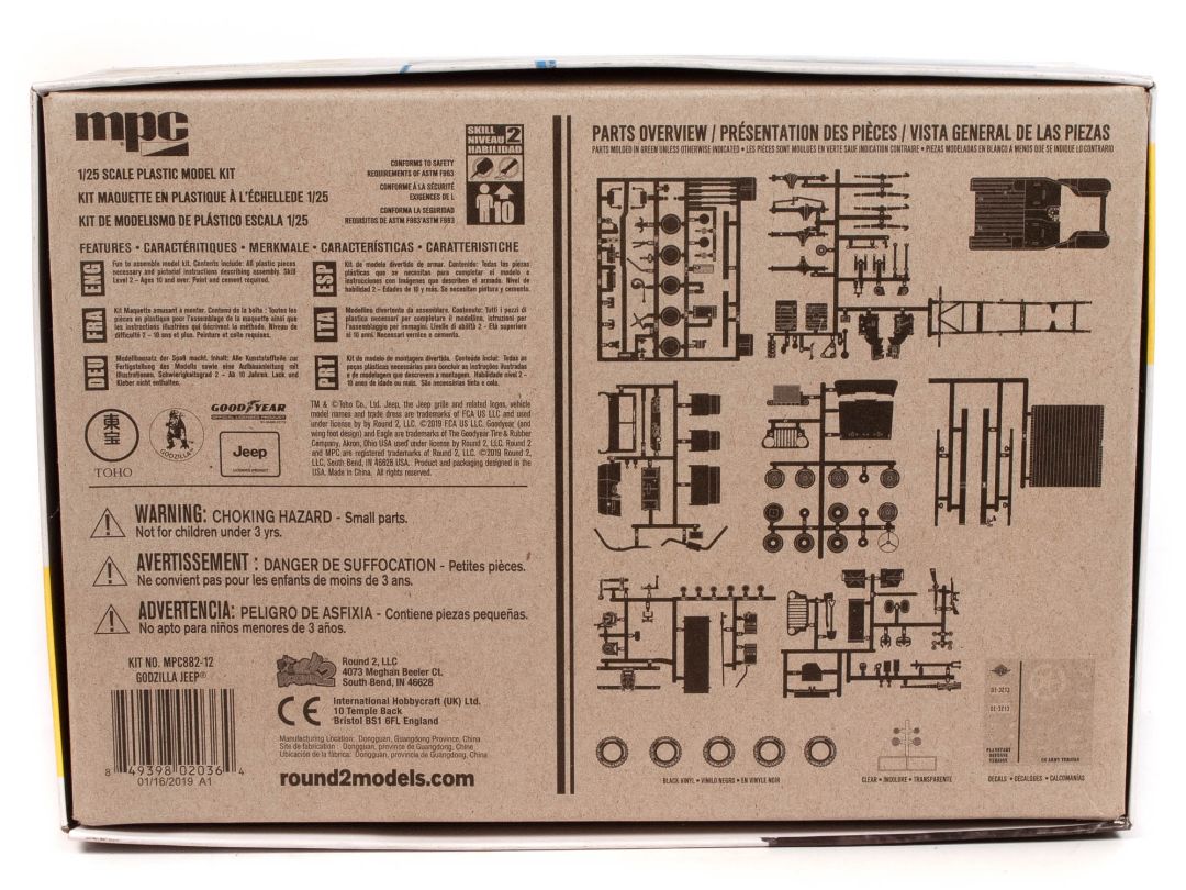 MPC Godzilla Army Jeep 1/25 Model Kit (Level 2)