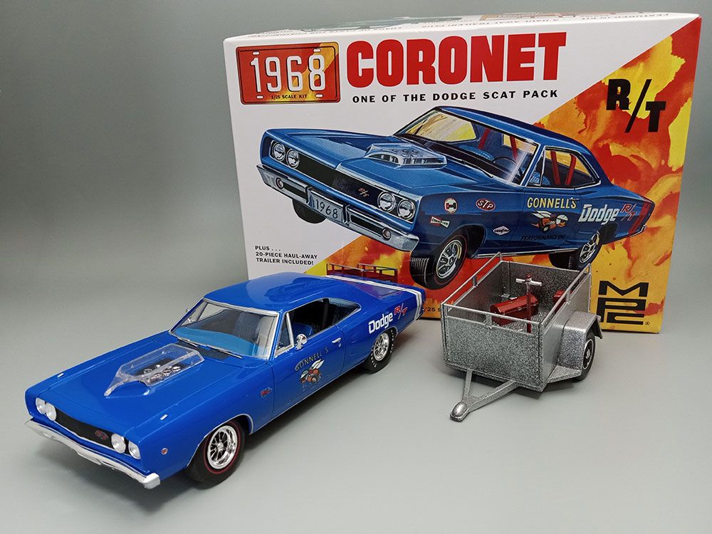 MPC 1/25 1968 Dodge Coronet Hardtop w/ Trailer Model Kit