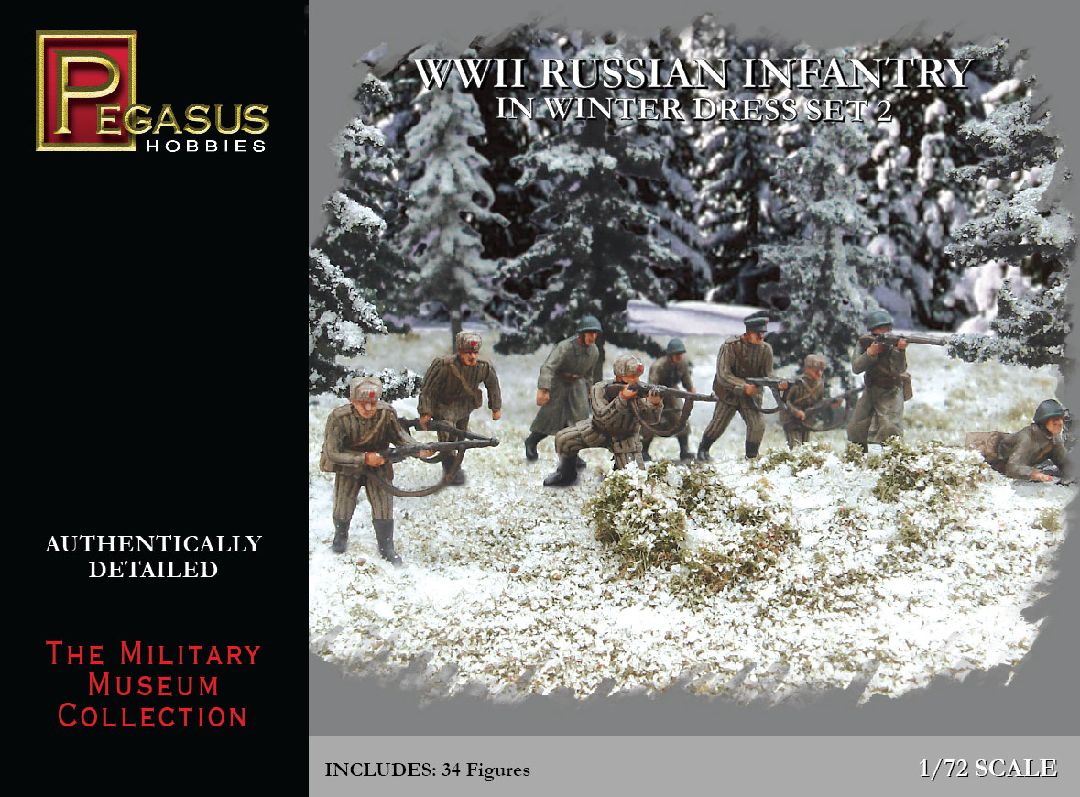 Pegasus Hobbies 1/72 WWII Russian Infantry in Winter Dress set 2