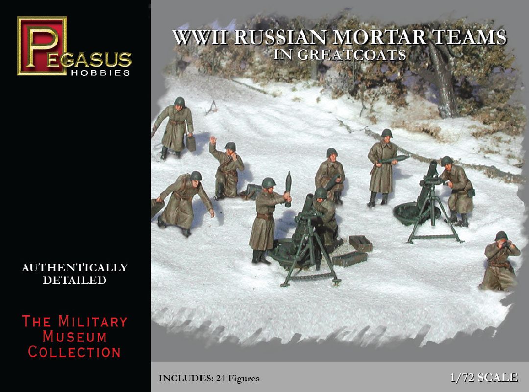 Pegasus Hobbies 1/72 WWII Russian Mortar Teams in Greatcoats - Click Image to Close