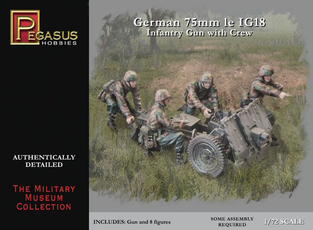 Pegasus Hobbies 1/72 German IG-18 Gun and Crew - Click Image to Close