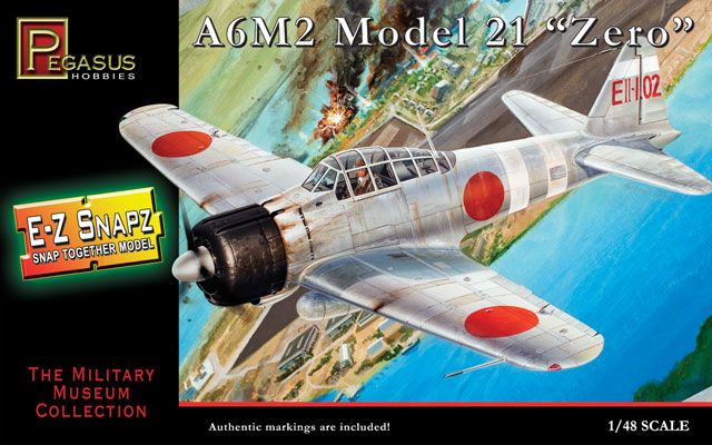 Pegasus Hobbies 1/48 E-Z Snapz Mitsubishi Zero A6M2 - Click Image to Close